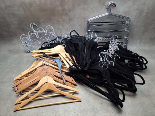 Collection of clothing hangers