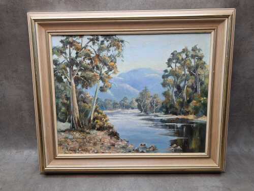 Lynette Evans, Wonongatta River. Oil painting on board