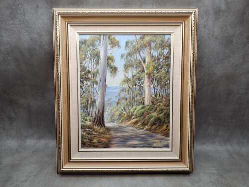 Robert Bates, Warburton Bush, oil painting on artist board