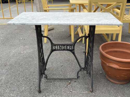 Singer sewing table base with marble top