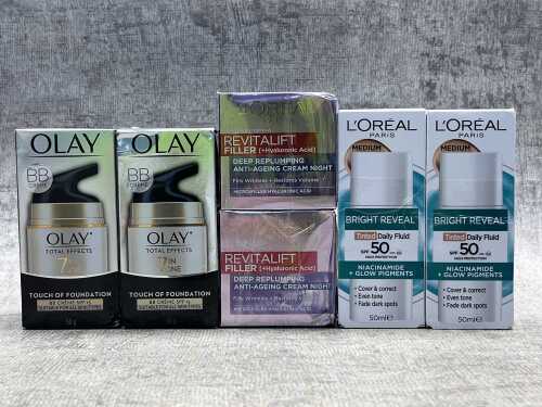 Group of L'Oreal & Olay products
