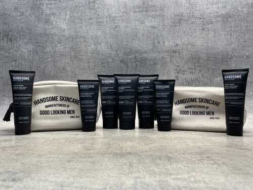 Group of Handsome Men's Skincare products