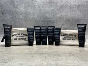 Group of Handsome Men's Skincare products