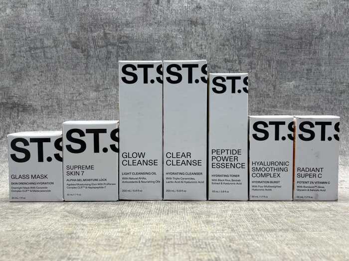 Group of St. Saj beauty products