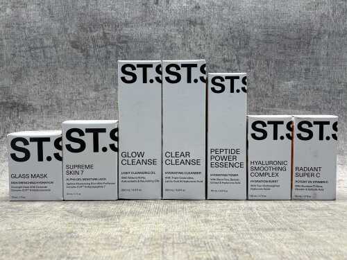 Group of St. Saj beauty products