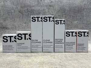 Group of St. Saj beauty products