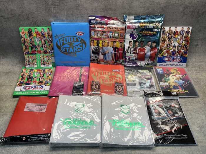 Group of card collector albums