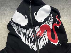 Loiter x Marvel Venom Zip Through Hoodie size L - 3