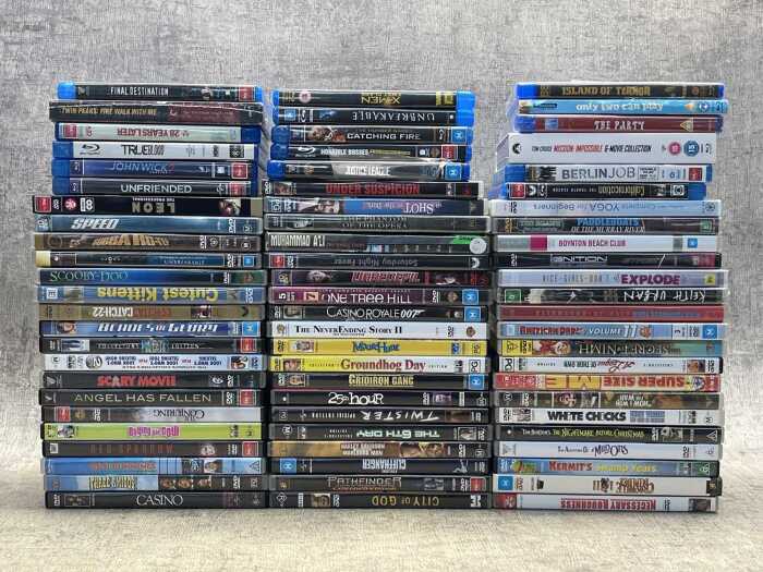 Group of DVDs