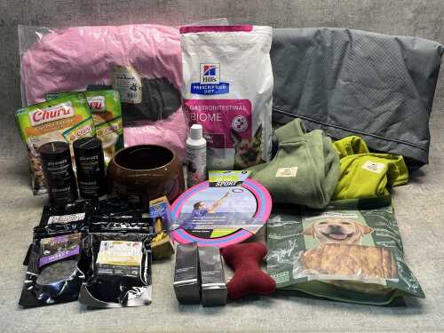 Group of dog products