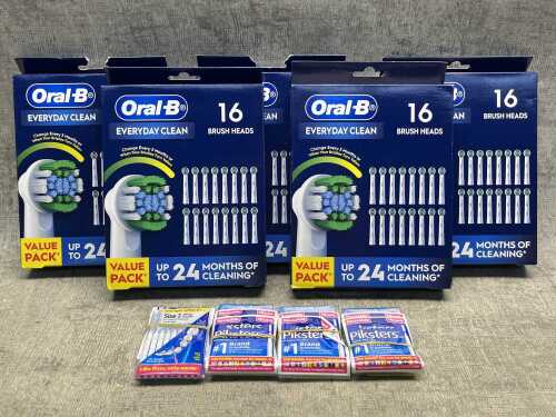 Group of Oral B brush heads