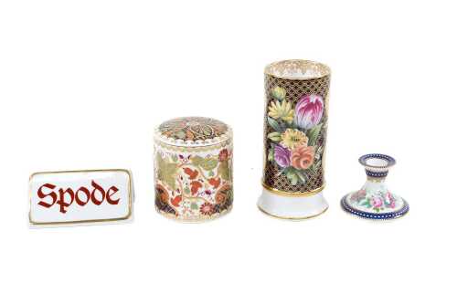Three Spode porcelain pieces, together with a Spode plaque