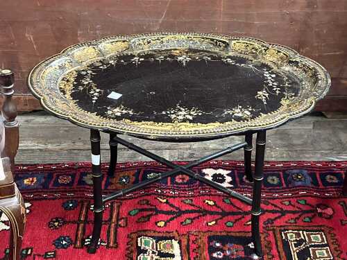 Victorian lacquer tray table