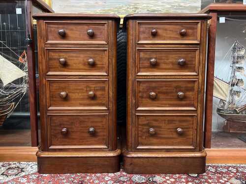 Pair of Victorian mahogany bedside cabinets