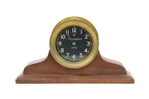World War II U.S. Maritime Commission Chelsea Ship's Bell bulkhead clock