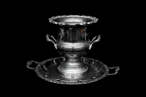 Two engraved sailing trophies and one presentation tray, presented to John Chatham