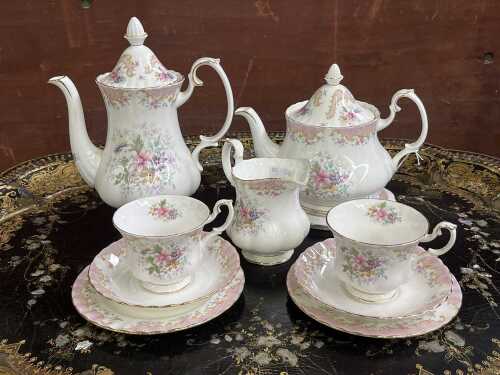 Royal Albert 'Serenity' porcelain tea and coffee setting for two