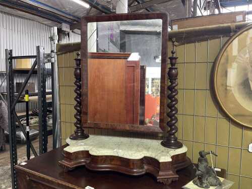 Victorian mahogany vanity mirror