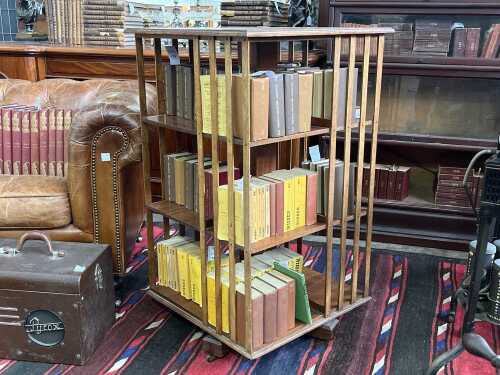 Antique walnut revolving bookshelf