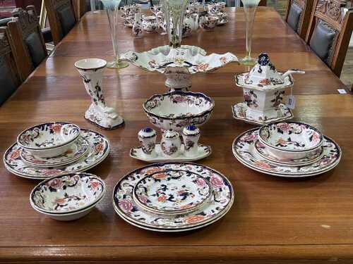 Mason's 'Blue Mandalay' ironstone dinner setting for six