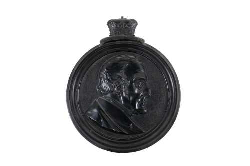 Antique Litchurch Works cast iron 1st Duke of Wellington commemorative plaque, c. 1854.