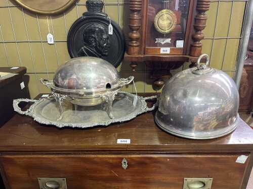 Three antique silver plated servingware pieces