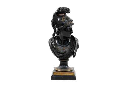 Antique cast bronze bust of Mercury