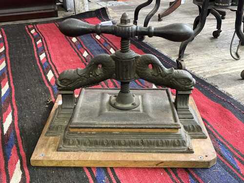 Victorian cast iron book press