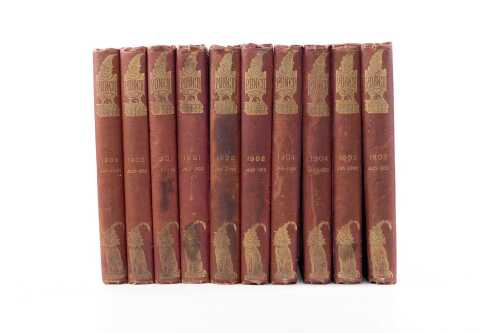10 volumes of Punch annuals, 1900 to 1904