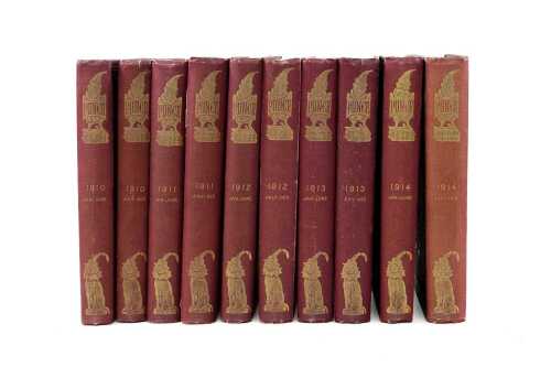 10 volumes of Punch annuals, 1910 to 1914
