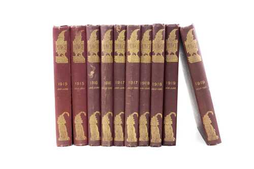 10 volumes of Punch annuals, 1915 to 1919