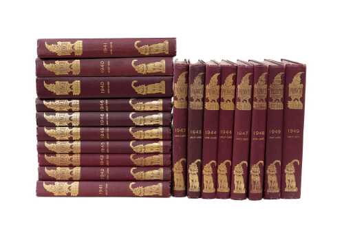 18 volumes of Punch annuals, 1940 to 1949