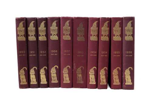 10 volumes of Punch annuals, 1950s