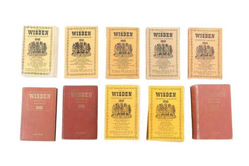 John Wisden Cricketers' Almanack 1940-1949, ten volumes