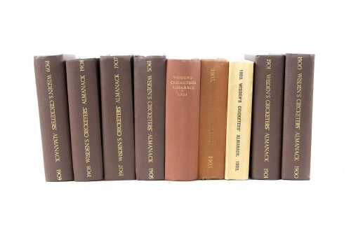 Nine early 20th century volumes of John Wisden Cricketers' Almanack