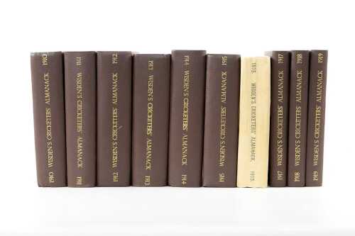 John Wisden Cricketers' Almanack 1910-1915, 1917-1919, ten volumes