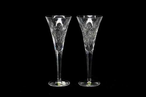 Pair of Waterford Crystal Millenium Health toasting flutes in original box