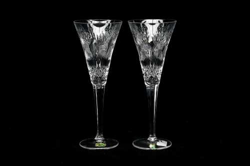 Pair of Waterford Crystal Millenium Prosperity toasting flutes in original box