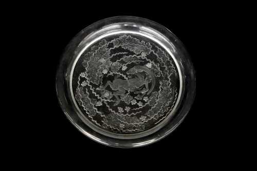 Lalique 'Large Bouquetin' moulded glass bowl, c.1920s