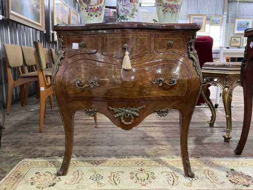 Louis XV style bombe commode