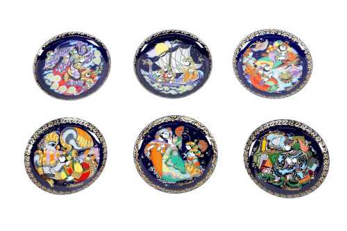 6 Bjorn Wiinblad for Rosenthal 'Sindbad der Sailor' cabinet plates