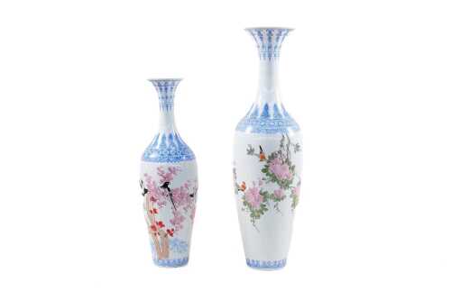 Two Chinese eggshell porcelain vases