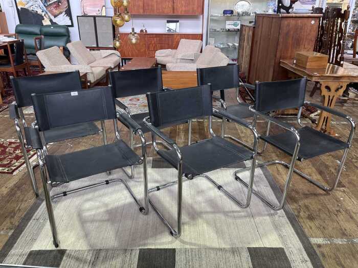Set of six replica Marcel Breuer B34 cantilever chairs