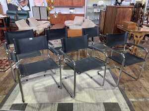 Set of six replica Marcel Breuer B34 cantilever chairs