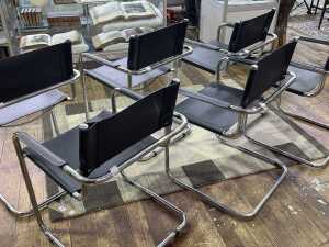 Set of six replica Marcel Breuer B34 cantilever chairs - 3