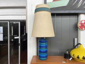 Mid-century Bitossi ceramic lamp with fabric shade