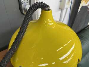 Mid-century vibrant yellow ceramic hanging pendant light - 4