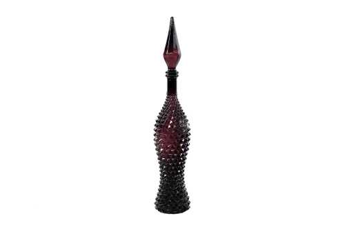 29 · Mid-century Empoli amethyst fishtail genie bottle