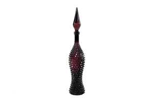 Mid-century Empoli amethyst fishtail genie bottle