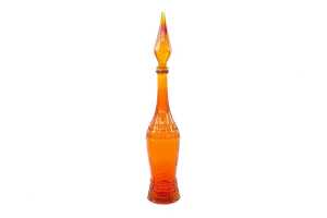 Mid-century Empoli orange 'Joker' genie bottle